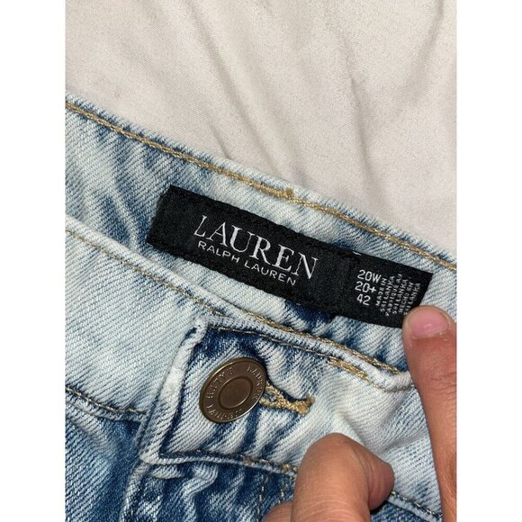 Ralph Lauren Black Label Patchwork Relaxed Tapered Ankle Jeans Women's Plus Siz - Picture 7 of 12